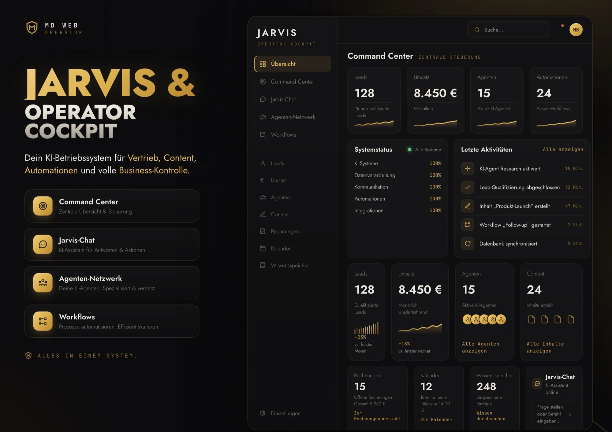 Jarvis und Operator Cockpit — dein KI-Betriebssystem für Vertrieb, Content und Automationen